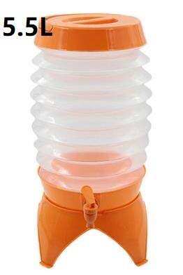 3.5L/5.5L/7.5L Outdoor Waterzakken Opvouwbare Draagbare Drinken Kamp Koken Picknick Bbq Water Container Bag Carrier Auto water Tank: orange-5.5L