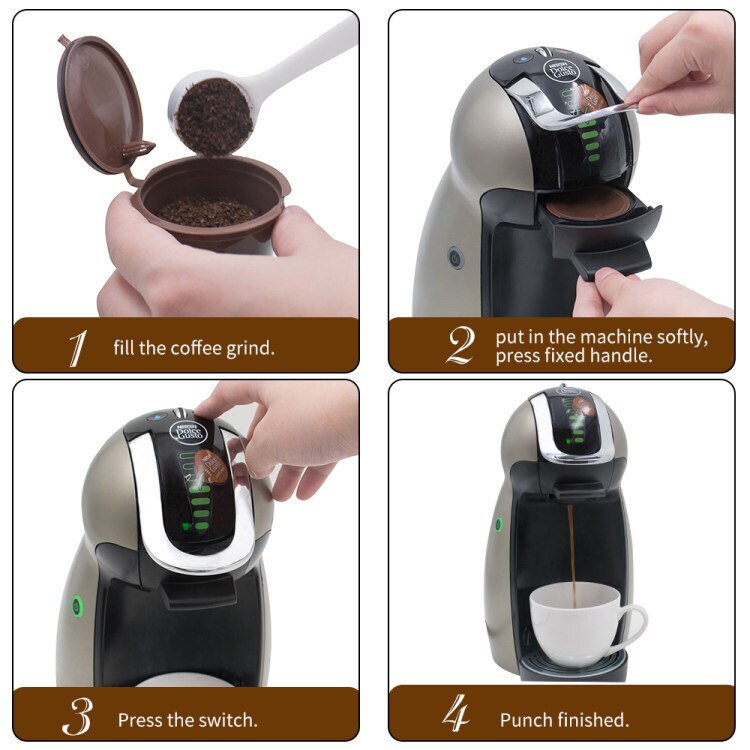 Cápsula de café reutilizable Dolce Gusto, cápsula de café Dolce Gusto rellenable de plástico, compatible con cafetera Nescafe