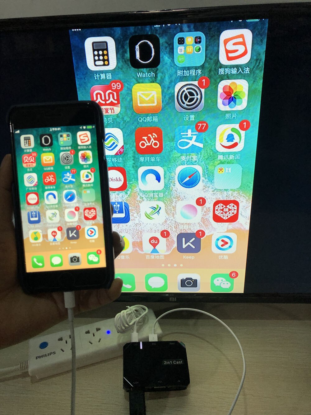 Wireless Wifi + USB Data Cable 2in1 HDMI VGA Allshare Cast Airplay Video Adapter for Huawei Xiaomi iOS Android Phone Link to TV