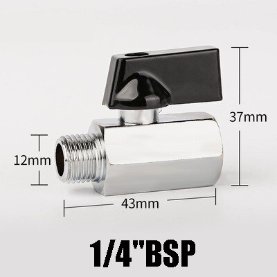 1/8" 1/4" 3/8" 1/2" Threaded Mini Brass Ball Valve BSP Male To Female Air Compressor Water Gas Oil Shut Off Valve: Female Male 02