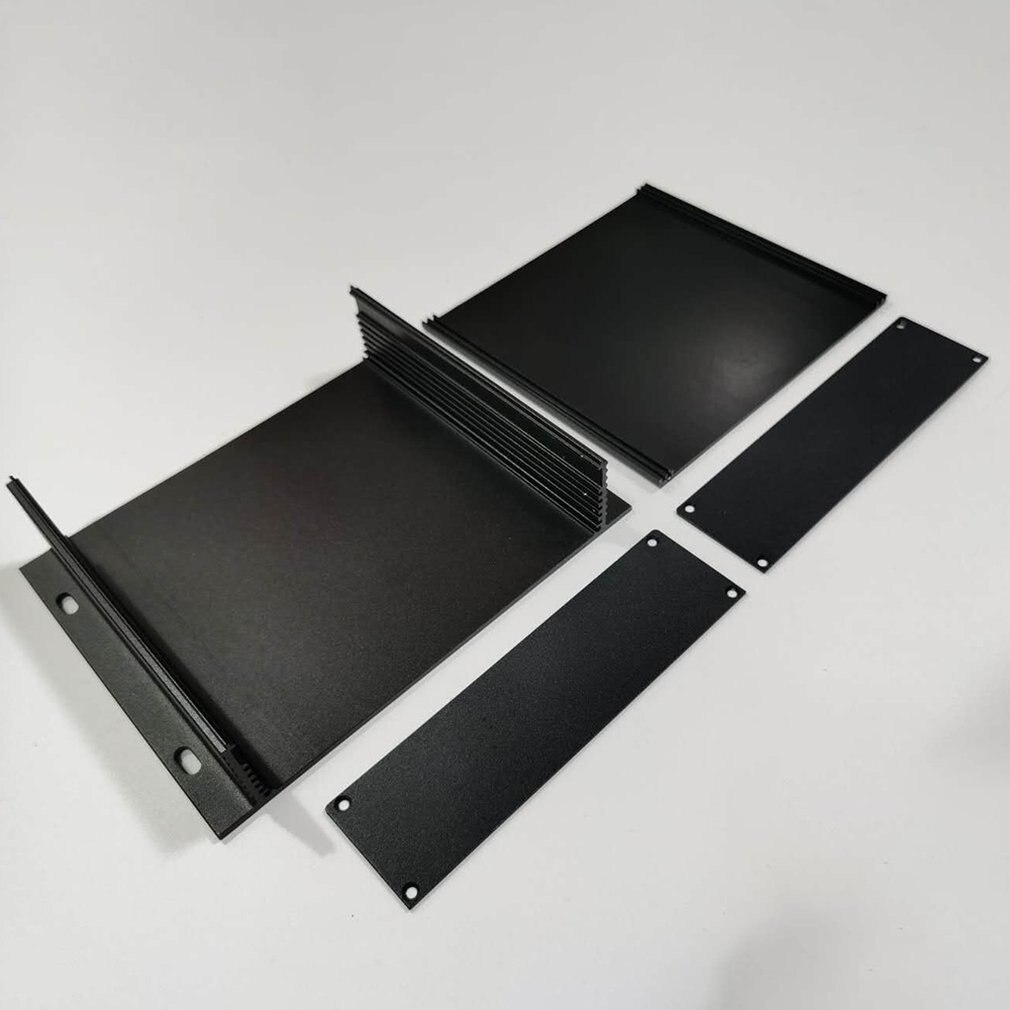 Cover projekt elektronisk instrumentkasse indkapslingsboks aluminium gør-det-selv-hus instrumentkasse 190 x 44-150mm sort