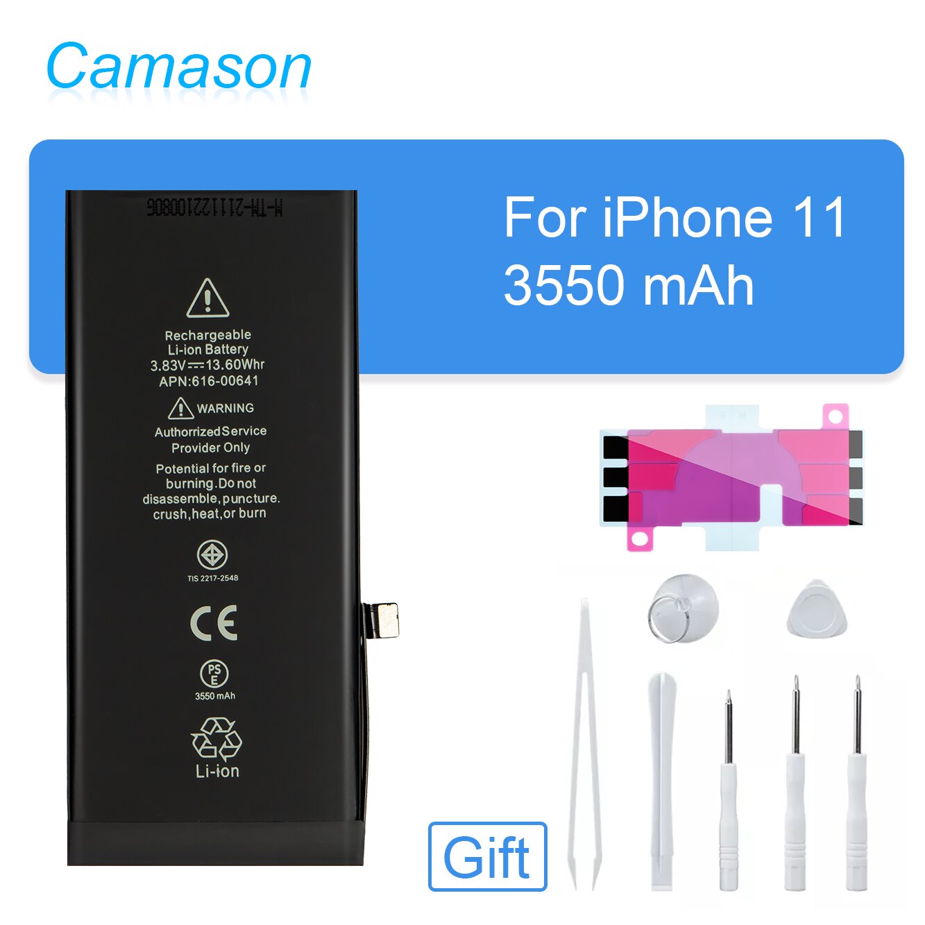 Camason Lithium Battery For iPhone 5 SE 6 6s 5s 7 8 Plus X XR XS Max 11 12 Pro High Capacity Replacement Batteries for iphone6: For iPhone 11