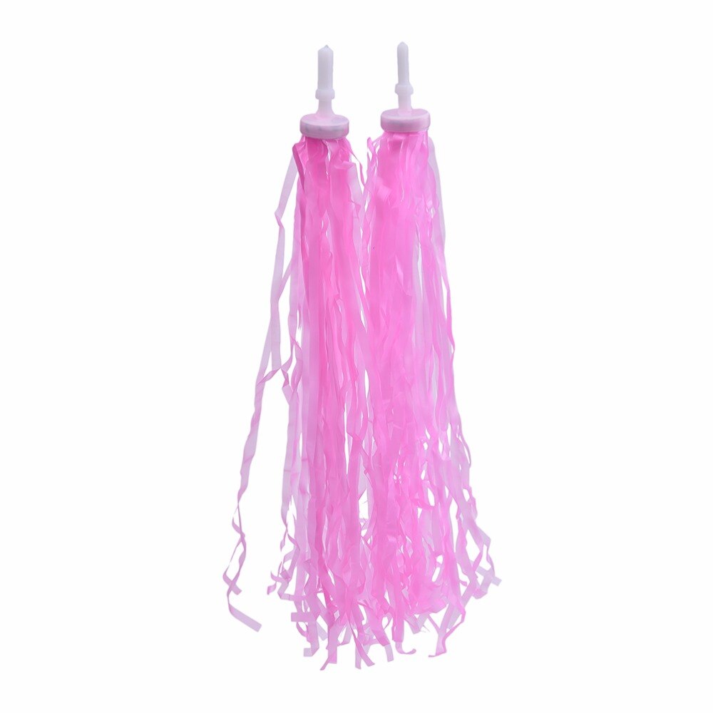 Puños de decoración para manillar de bicicleta, flecos de PE, triciclo, patinete, para niñas, 1 par