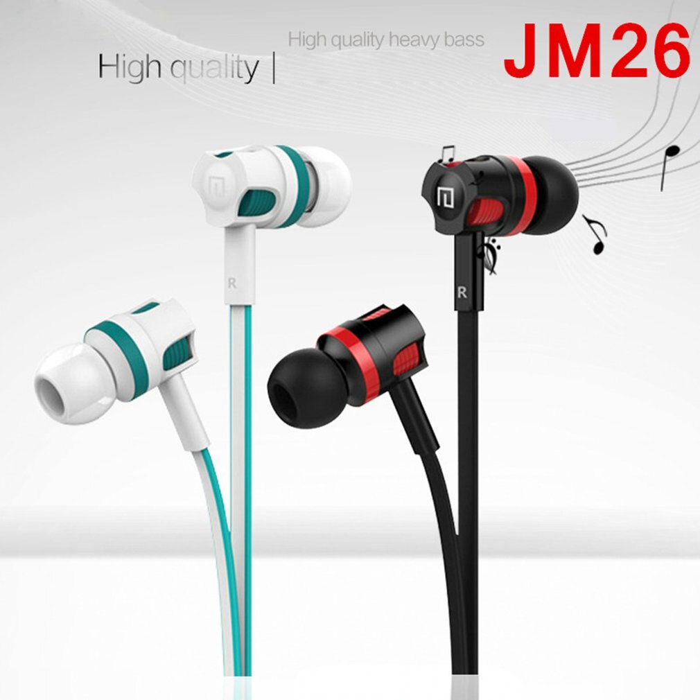 Jm26 Stereo Muziek Bas Oortelefoon Oordopjes Headset In-Ear Oortelefoon Met Microfoon Wired Controle Sport 3.5Mm Voor Samsung xiaomi