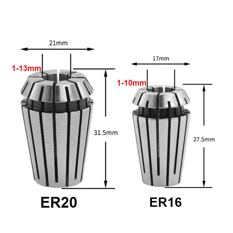 ER16 ER20 Router Collet Extension Rod Chucks Holder Adapter with Spring Collet Set Engraving Machine Extension Milling Cutter