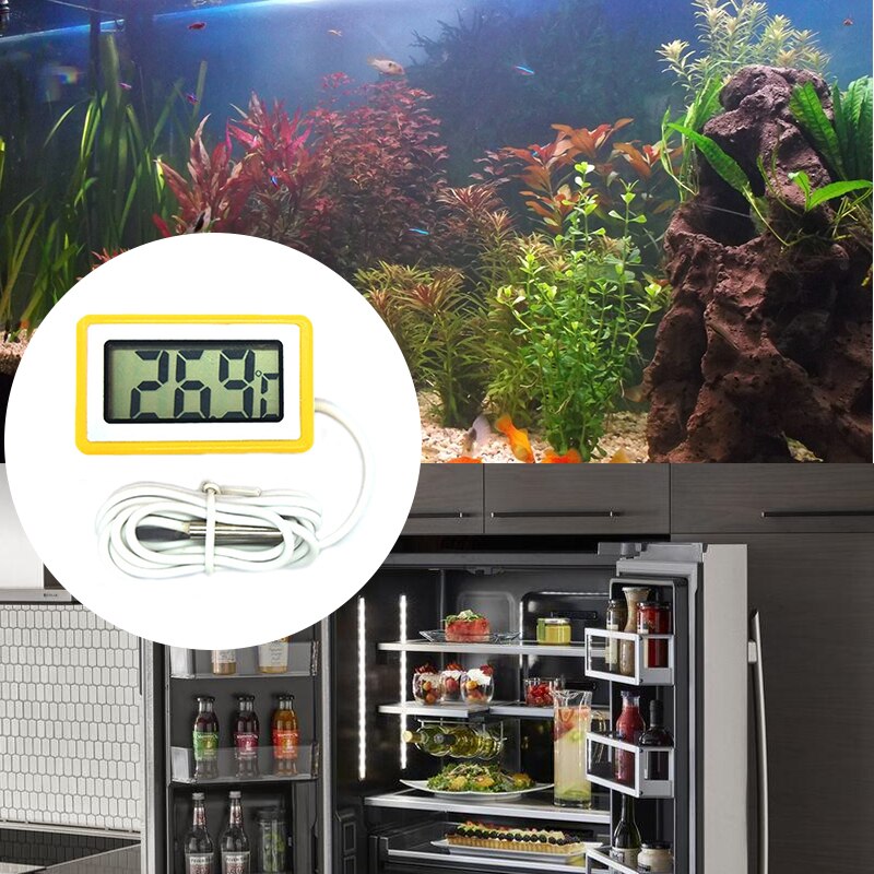 Waterproof LCD Electronic Pet Aquarium Thermometer Digital Outdoor Temperature Measure Tool With Probe Aquatic Products