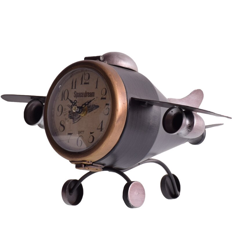 Metal Desk Clock Simple Living Room Bedroom Digital Clock Student Bedside Mute Clock: Black