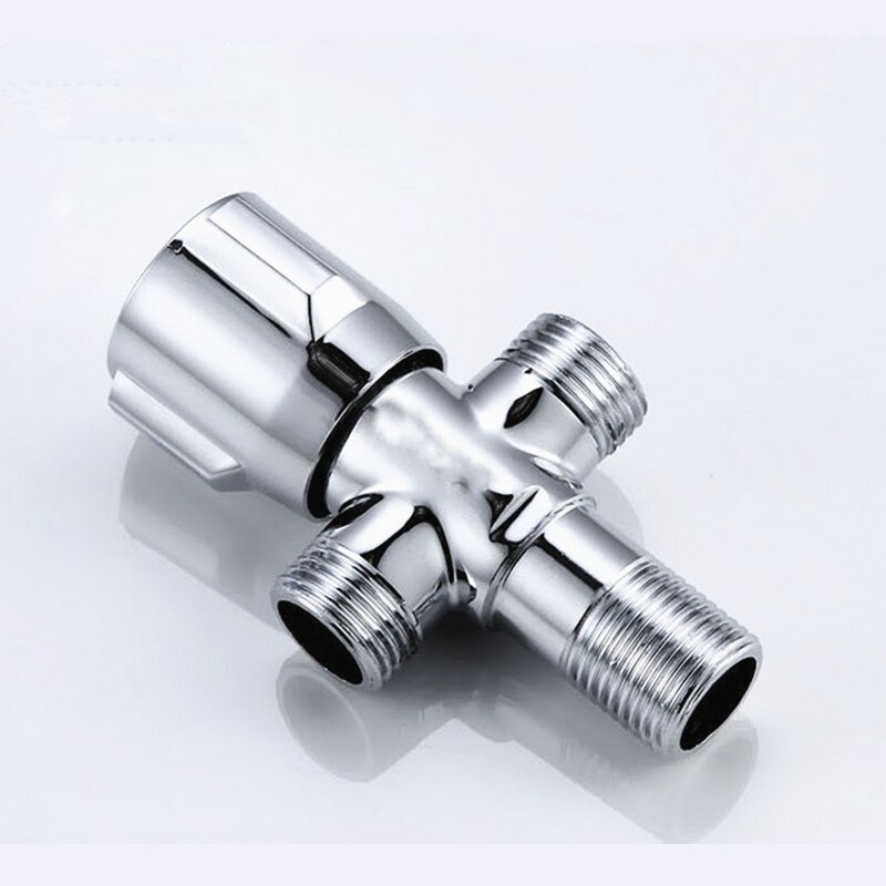1/2" Chrome Finish Copper Toilet Filling Valve T-shape Diverter Bidets Shower Angle Valve 3-hole