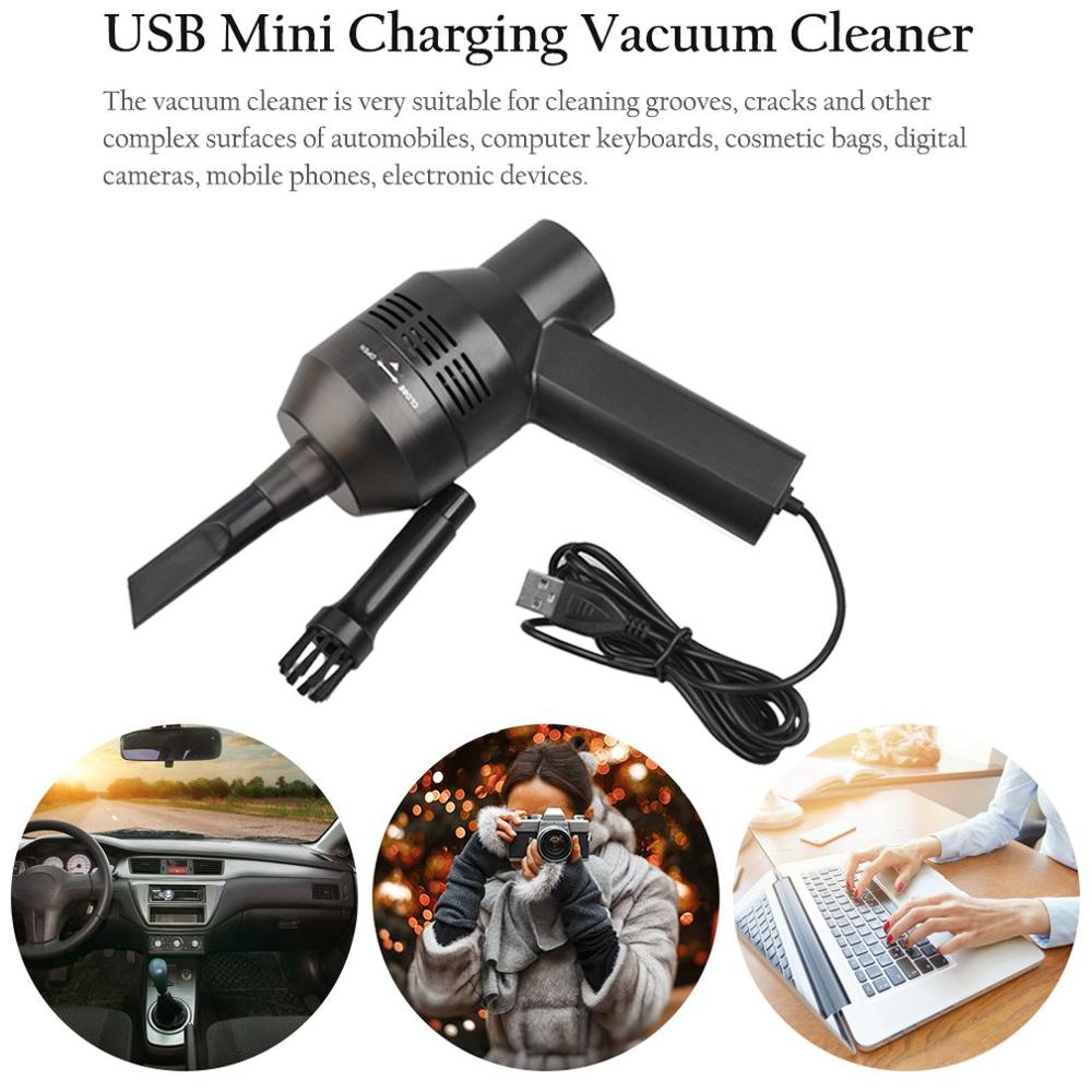 Aspirador portátil multifuncional con USB para ordenador, Mini aspirador portátil con brocha para polvos, Herramientas de limpieza
