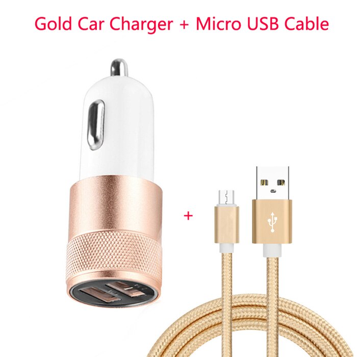 Car Charger Adapter For Meizu M8 15 Lite C9 V8 Pro M6 M5 M3 M2 Note 8 M6T M8c M6s A5 M5c E2 M5s U20 U10 Nylon Micro USB Cable: Gold Charger Cable