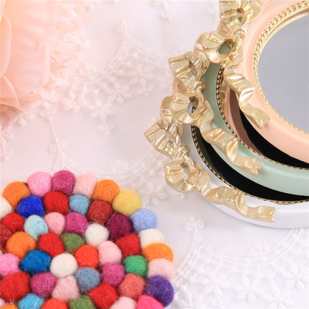 Europæisk vintage mini kagebakker harpiks glas spejl tallerken guld/pink/hvid rolig makeup candy bar dekoration kage værktøj