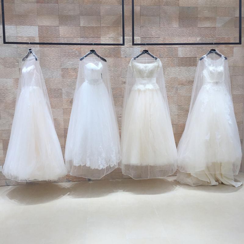 Transparent Soft Tulle Dust Cover For Home Clothes Wedding Dress Garment Bridal Gown Protector Mesh Yarn 160cm 180cm 200cm