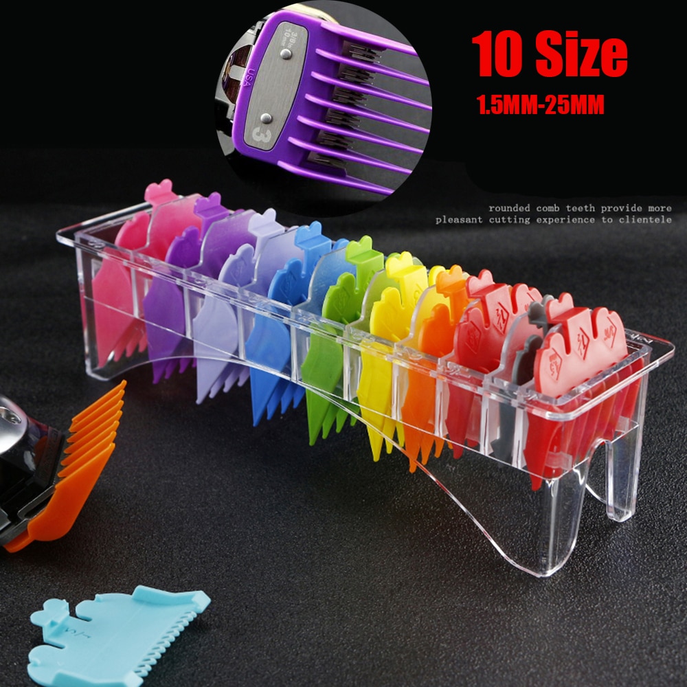 10 pcs 3-25mm Universal Hair Clipper Guide Limit Comb Trimmer Guards Attachment Styling Barber Tools