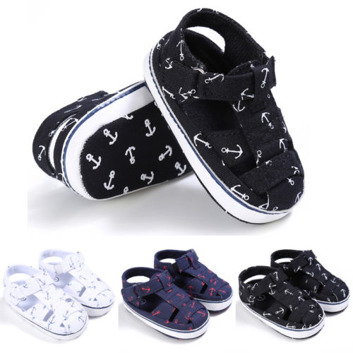 Newborn Baby Boys Soft Sole Crib Shoes Toddler Infant Summer Casual Sandals Suitable For 0-18 Months