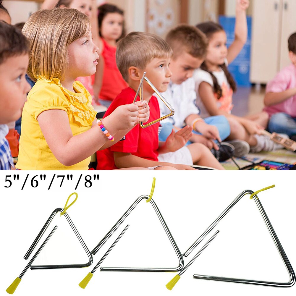 Driehoek Draagbare Muziekinstrument Rhythm 4-7 Inch Band Kinderen Muziek Kinderen Vroege Onderwijs Muziek Leren Speelgoed