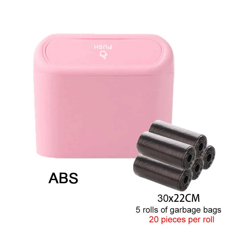 Opknoping Auto Prullenbak Met Deksel Mini Lade Vuilnisbak Vuilnisbak Prullenbak Auto-interieur Opbergdoos Prullenbak Push Kan Auto Accessoires: Blauw