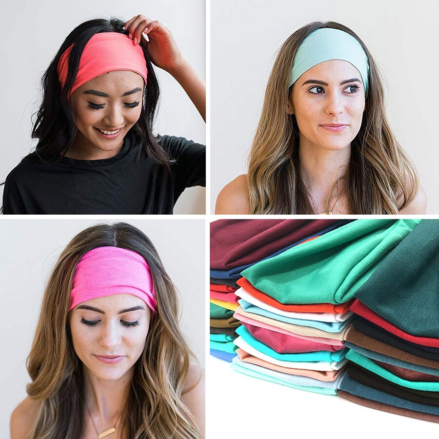 Banda para la cabeza de algodón para mujer, bandas para el cabello a la para mujer, turbante liso, diadema tejida torcida, accesorios para la cabeza anudados