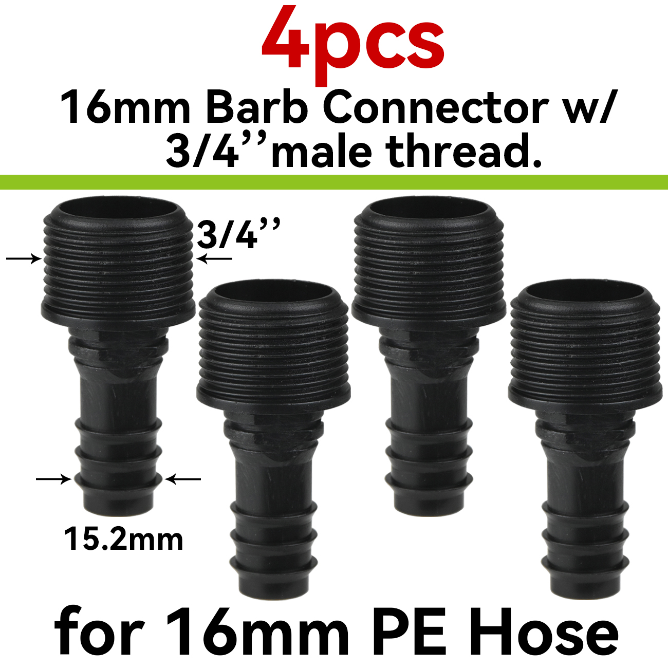 Système d'arrosage goutte-à-goutte pour jardin, adaptateur de tuyau PE 16mm 20mm 25mm, coude en T barbelé vers connecteur à filetage mâle femelle 1/2 "3/4": Bleu