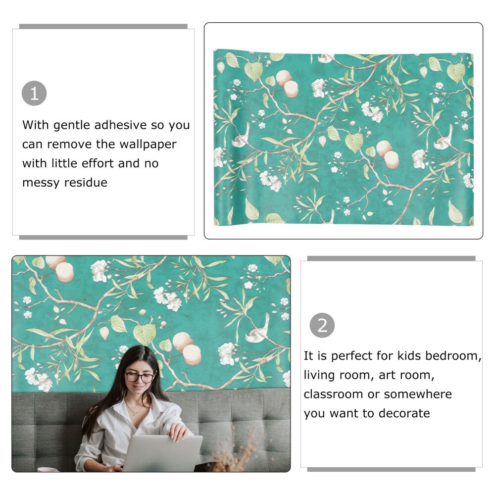DacaiCloth Vintage Floral Peel And Stick Wallpaper,Branches And Blooms - View #6