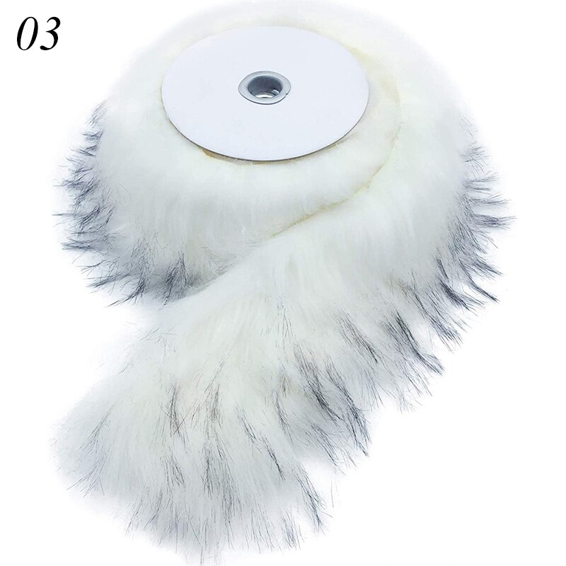 1M Faux Fur Furry Fluffy Trim Diy Accessories Home Decor Sewing Trimming Costume Crafts Luxury Warm Garment Parkas Coat Collar: 03 white