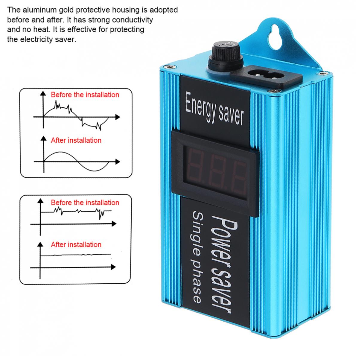 Caja de Ahorro de energía eléctrica para el hogar, Ahorrador de energía inteligente de 100kW, 90V-250V, EE. UU./UE, con pantalla electrónica para la familia