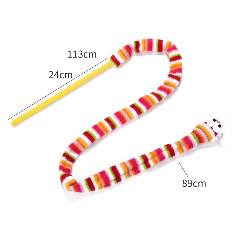 Varita de plumas de juguete interactivo para gatos, juguete interactivo para mascotas, Color divertido, Goma elástica para gato, 1 unidad
