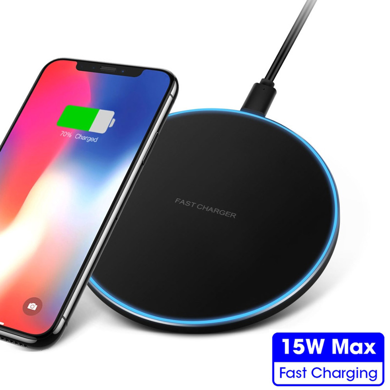 10W Max Snelle Draadloze Oplader Voor Samsung Galaxy S10 S9/S9 + S8 Note 9 Usb Qi Opladen pad Voor Iphone 11 Pro Xs Max Xr X 8 Plus