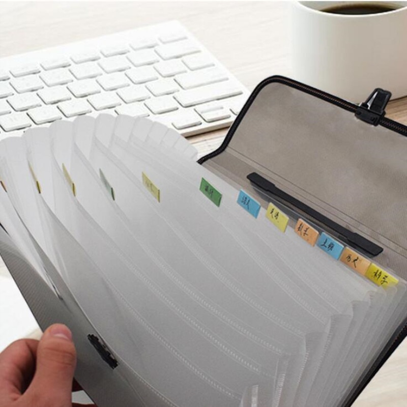 Nowy wielowarstwowy Sztuka przenośny pakiet narządów papier studencki teczka informacje klamra A4 przechowywanie dokumentów 13 w aktówka