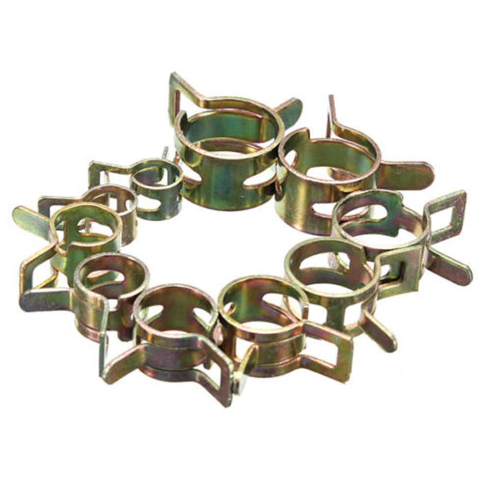 10 stk 6-15mm fjederbånd type brændstof vakuumslange silikone rør rør klemme clip stål zinkbelagte klemmer biltilbehør