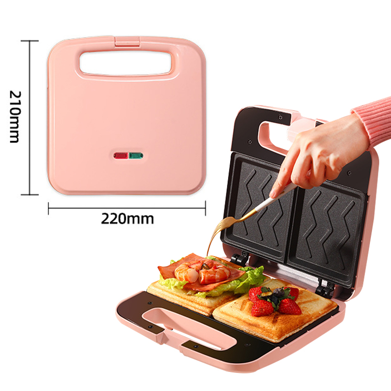 Máquina eléctrica para sándwiches Panini, sartén multifunción para hornear, máquina ligera para desayuno, gofres, pan, tostador, tortilla, carne, parrilla: Negro