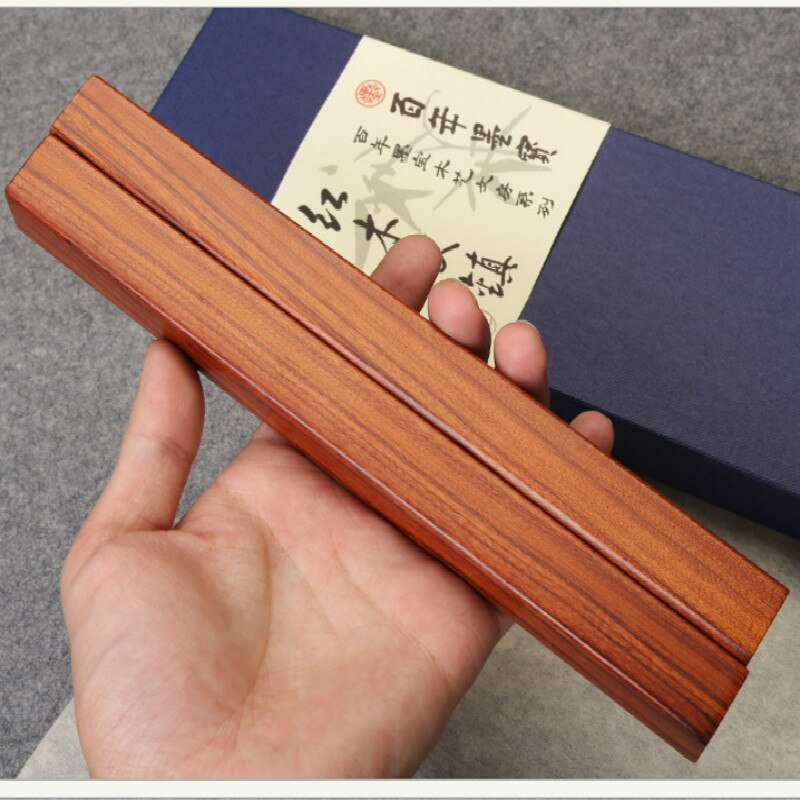Solid Wood Paperweights Chinese Brush Calligraphy Painting Paperweights Student Tradtional Simple Red Sandalwood Paperweight