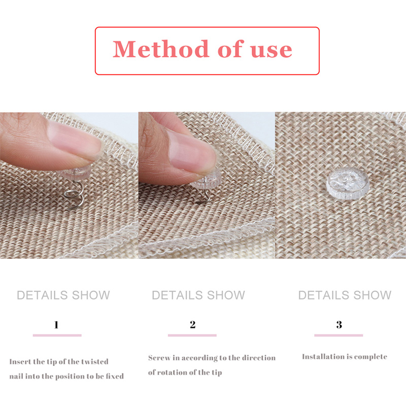 KRABALL 50/100 pièces épingles à ongles torsadées transparentes pour feuille de canapé broche à tête en plastique fixation à vis boucle de sécurité pour couvertures fixes