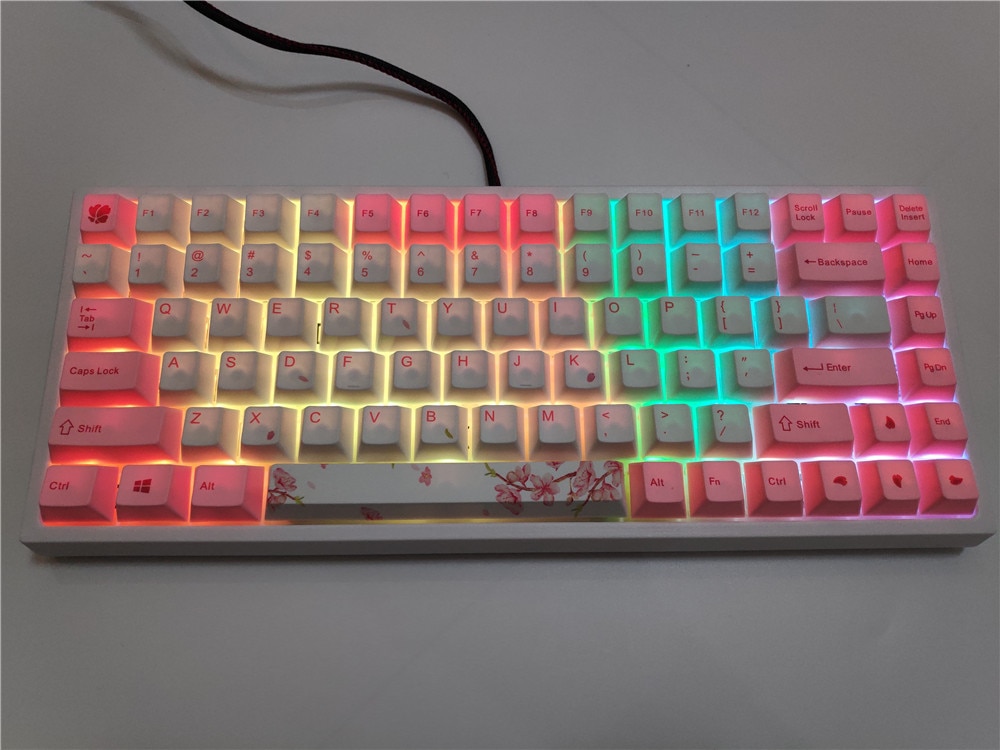 84 keycaps pbt para teclado mecânico diy keycool 84 lado impressão keycap keydous