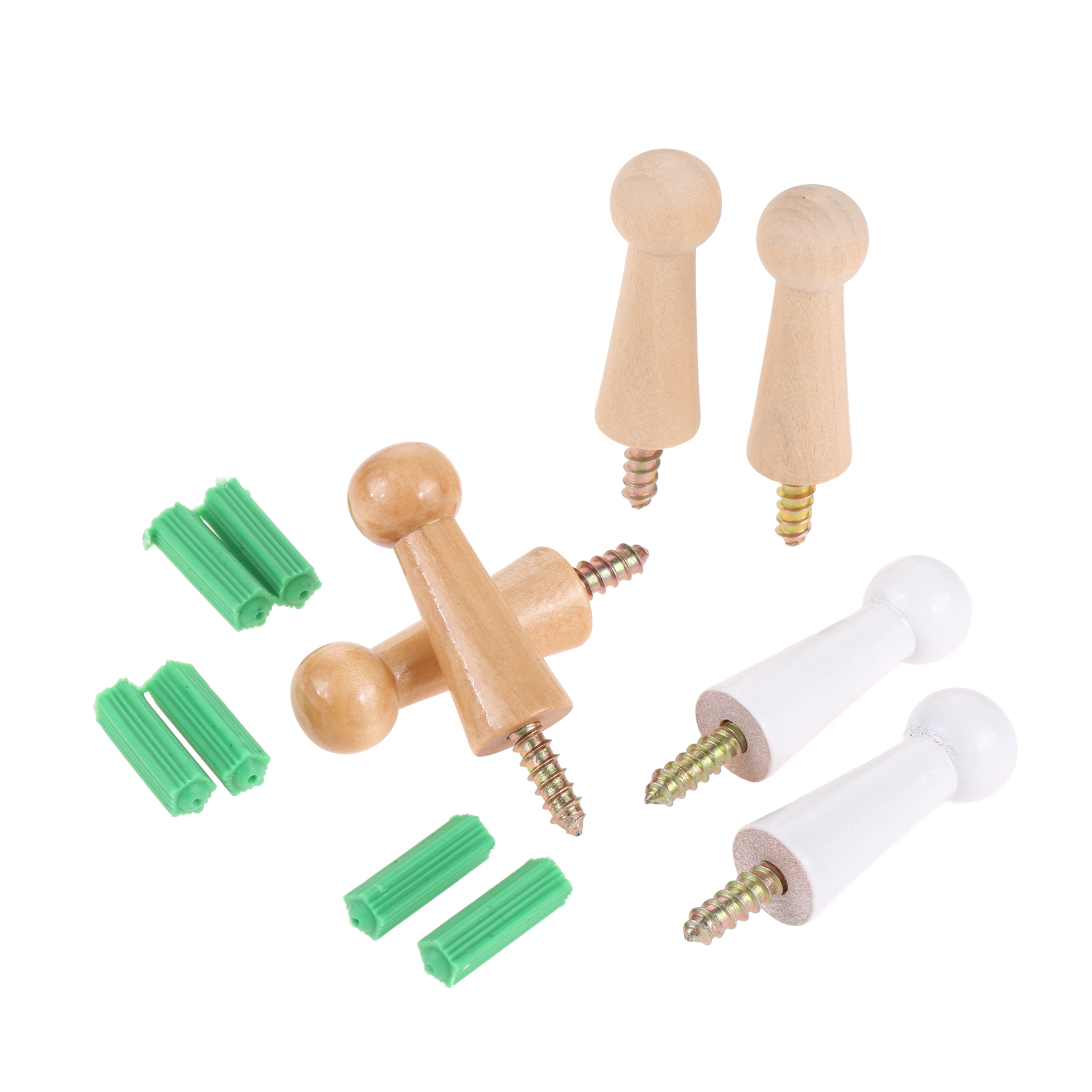 10Pc Schroef-Op Houten Haak Thuis Muur Decor Jasje Handdoek Mok Shaker Peg Haak + Schroef Wandmontage deur Badkamer Keuken Hanger