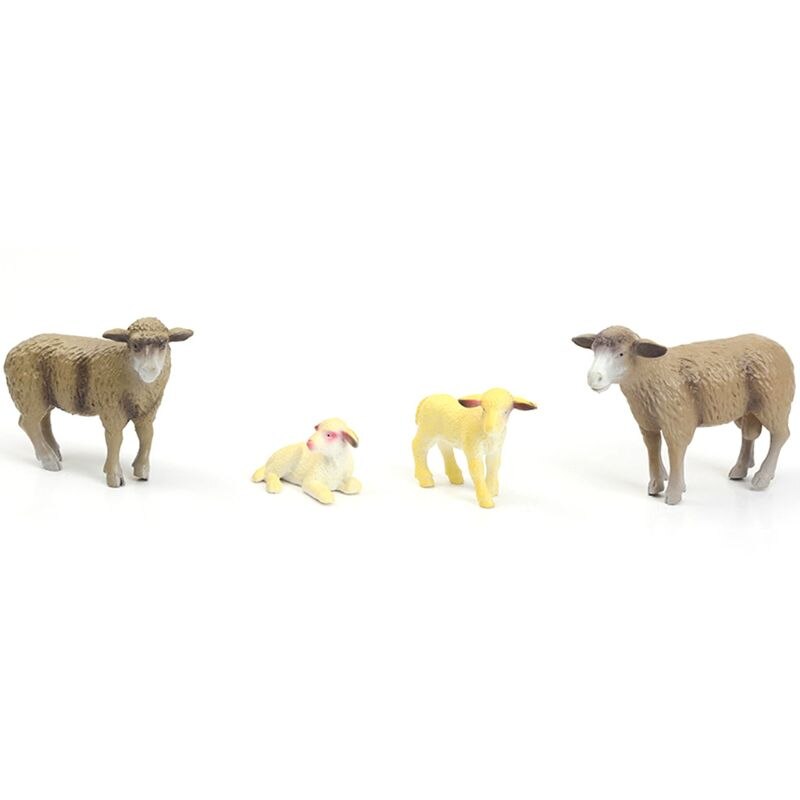 Simulation Parent-child Family Animal Model Toys Set Realistic Dog Duck Children Educational Prop Scene Decoration: Type E