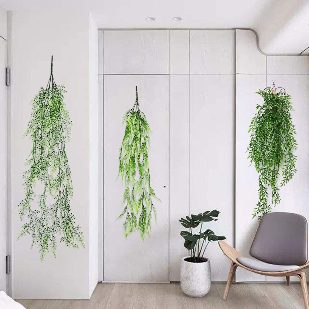 Artificial Hanging Plants 1pcs/Pastoral Simulation Wall Hanging Rattan Wall Hanging Plastic Rattan Plant Fall Wedding Decoration