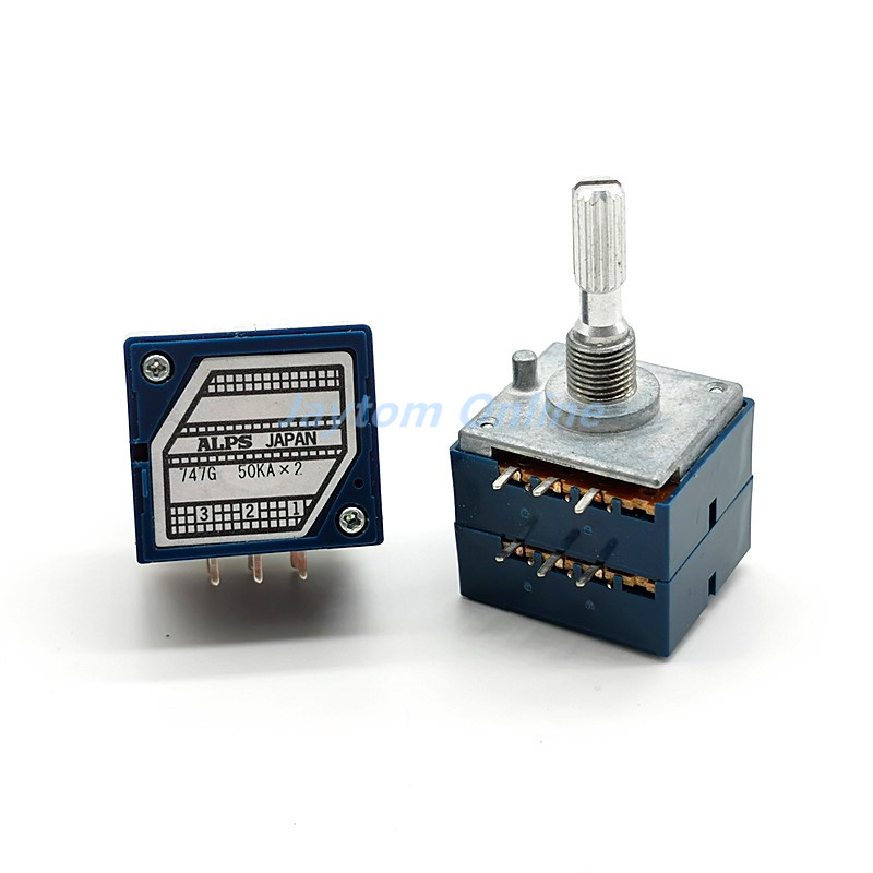 ALPS RK27 Dubbele Volume Potmeter 10KA 20KA 50KA 100KAx2 Dual Unit 6Pins Plum As Draaischakelaar