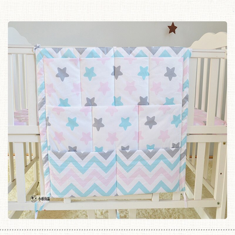 Babybedje Zak Opknoping Opbergtas Wieg Baby Bed Bumper Opknoping Opbergtas Multi-Functionele Mousseline Baby Beddengoed Bumper nachtkastje: NO9