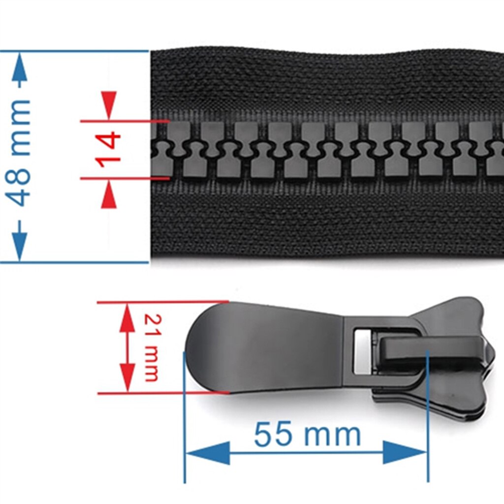 Fermeture éclair Marine #20 toile pour l'extérieur | Top bateau Bimini 42 "106cm noir