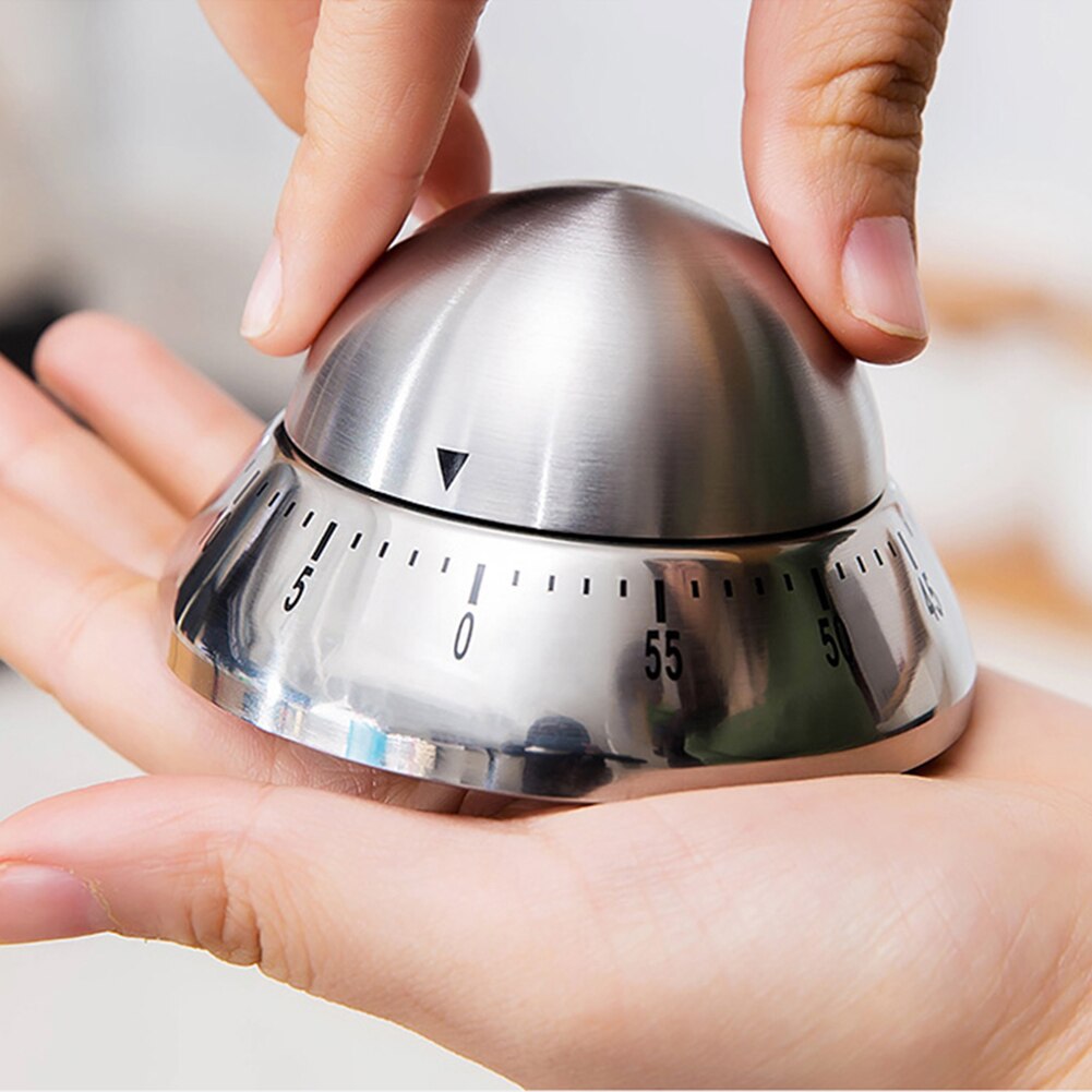 Stainless Steel Timer Home Mechanical Alarm Clock Countdown Time Reminder Family Kids Yoga Office Workout Home Timer