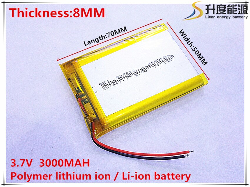 1 teile/los 805070 3,7 V lithium-polymer-batterie 3000 mah DIY mobile notfall power lade schatz batterie