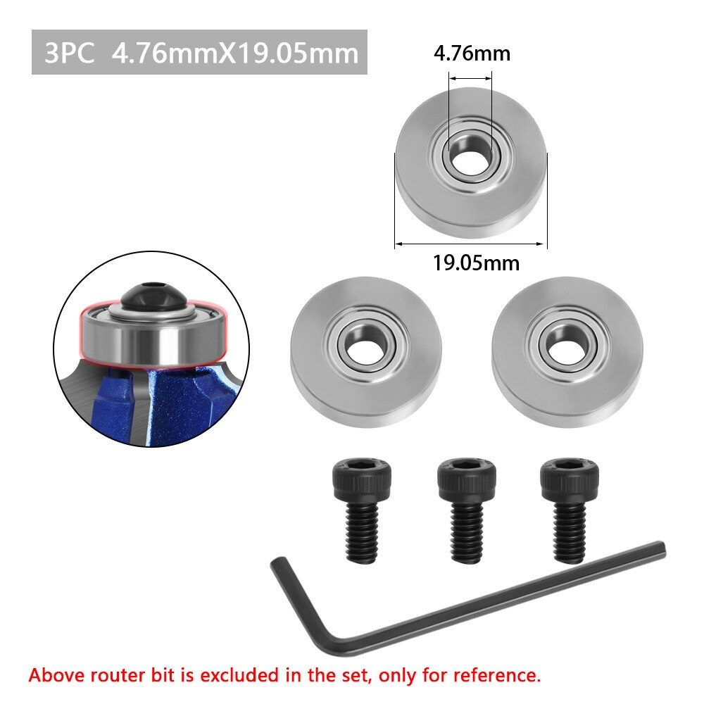 Duurzaam Staal Lagers Accessoires Kit Past Voor Frees Hoofden En Schacht Top Gemonteerd 1/2 3/8 3/4 Lager &amp; Stop ring Set: E