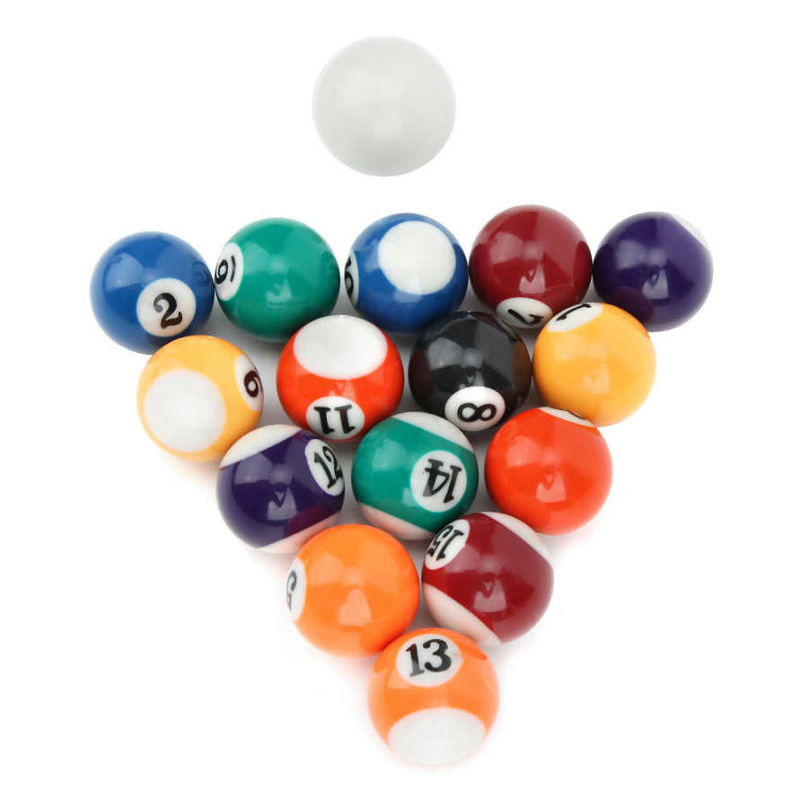 Professionele 32Mm Kinderen Biljart Ballen Set Eco-vriendelijke Hars Kleine Pool Cue Ballen Volledige Set 16 Pcs Mini Biljart ballen