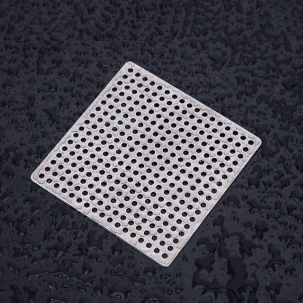 Desagües de piso cuadrados de acero inoxidable 304, cubierta de red, orificio de drenaje, Colector de pelo de ducha, tapón de filtro, piezas de Hardware de cocina y baño