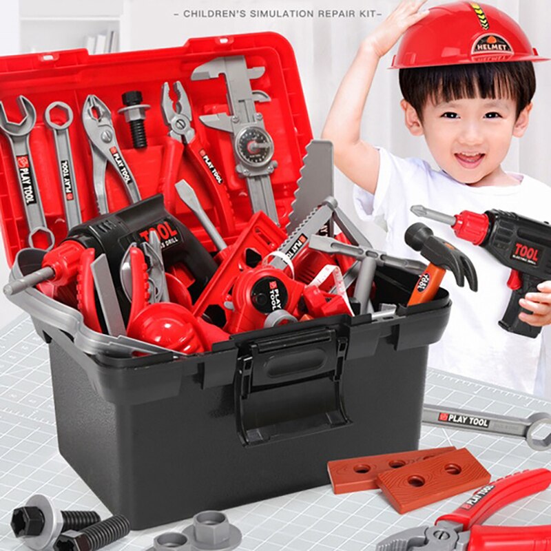 Kinderen Toolbox Ingenieur Simulatie Reparatie Tool Elektrische Boor Schroevendraaier Reparatie Tool Pretend Speelgoed Set Kinderen Set
