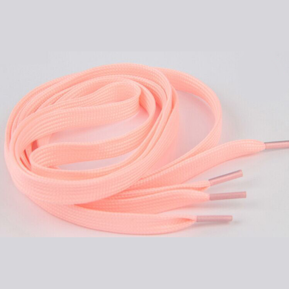1 pair Luminous Shoelaces Athletic Sport Flat Canvas Shoe Laces Glow In The Dark Night Color Fluorescent Shoelace: Pink