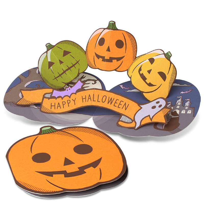 DIY Pop-up Card Halloween Pumpkin,Handmade 3D Anniversary Greeting Card Paper Model,Postcard Invitation Papercraft,Craft ER-092