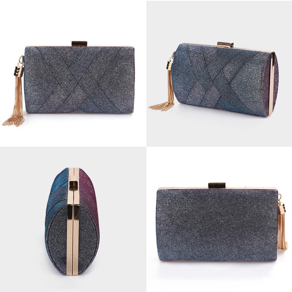 Dames sac à main femmes pochette de mariage Sequin violet sac à main pour mariée luxe gland sac à bandoulière ZD1495