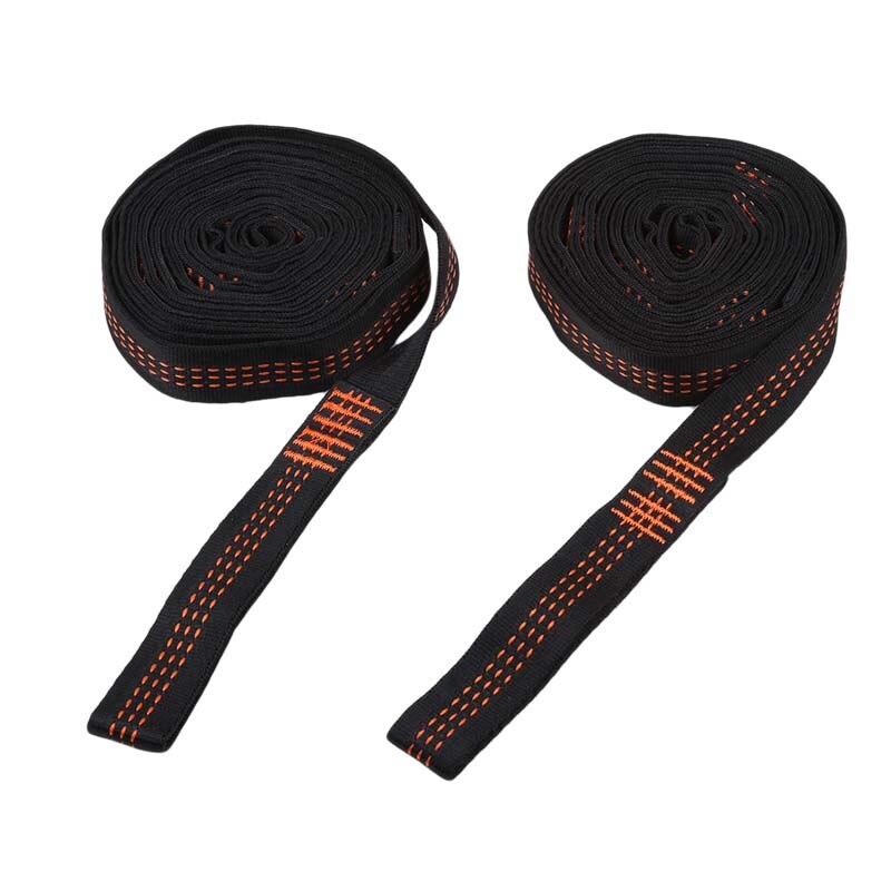 2Pcs 300cm Outdoor Tied Rope Portable Tree Hanging Adjustable Park Yoga Aerial Accessories Hammock Strap Camping Garden Hiking: orange