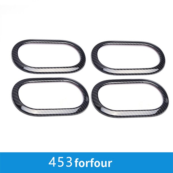 Car inner door bowl Decorative shell cover For Smart Fortwo Forfour 453 car accessories interior styling Modification Sticker: carbon-4PCS